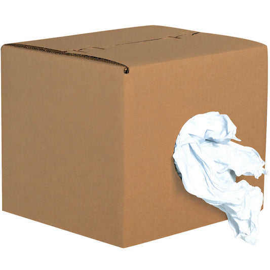 White Knit T-Shirt 100% Cotton Cleaning Rags 600 lbs. Pallet Boxes - Multipurpose Cleaning